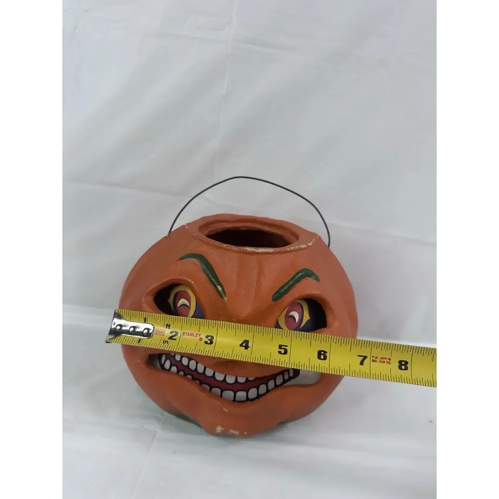 Halloween Folk Art Primitive Paper Mache Jack O Lantern Seasons Gone By - Picture 10 of 10